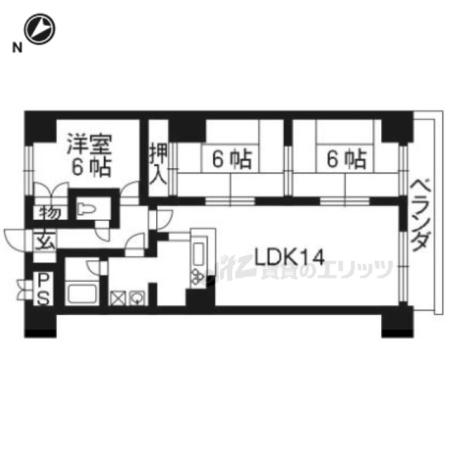 シベール阪急桂(3LDK/3階)の間取り写真