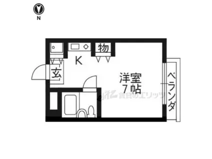 デュ北白川(ワンルーム/2階)の間取り写真