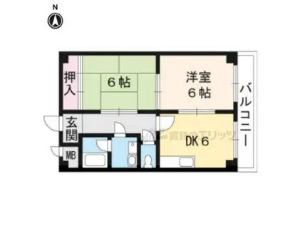 エムズ京都洛西(2DK/2階)の間取り写真