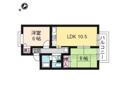 ラヴィアンローズヒル A棟(2LDK/2階)の間取り写真