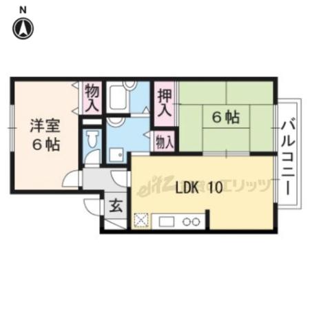 ラ・ルミエール(2LDK/1階)の間取り写真