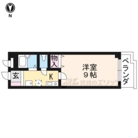 フォレスト醍醐(1K/1階)の間取り写真