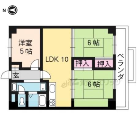パルテ西京極(3LDK/1階)の間取り写真