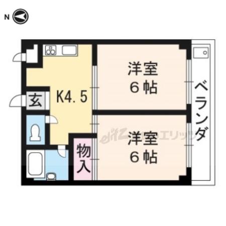 メゾンLEE(2DK/3階)の間取り写真