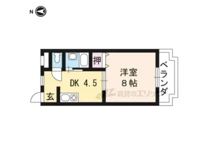 リヴィエール(1K/1階)の間取り写真