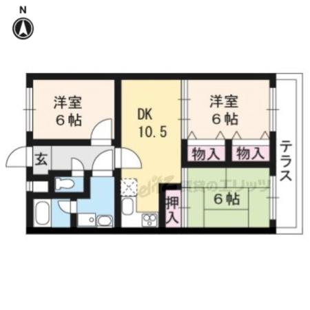 ロイヤルコートワダ(3LDK/3階)の間取り写真