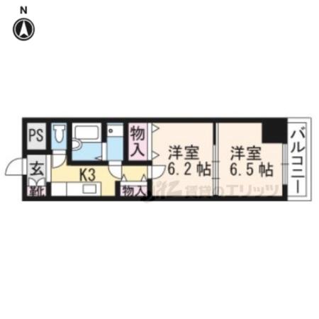 LIESSE浜大津(2K/3階)の間取り写真