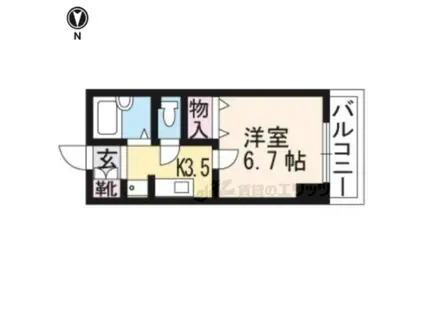 LIESSE浜大津(1K/3階)の間取り写真