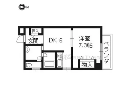 ドルフィン(1DK/4階)の間取り写真