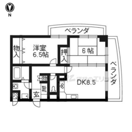 リーブルショーザン(2DK/2階)の間取り写真