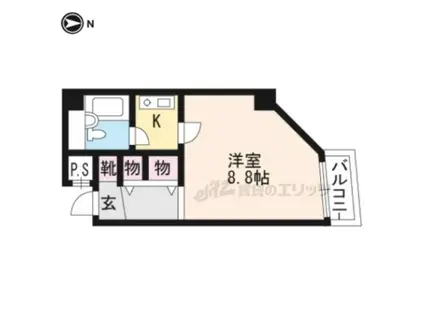 パレみささぎ佐わらび(1K/3階)の間取り写真