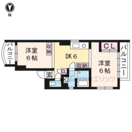 八星ハイツ(2DK/4階)の間取り写真