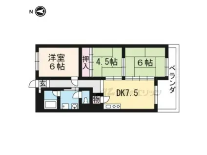 サンコーポ安井(3DK/4階)の間取り写真