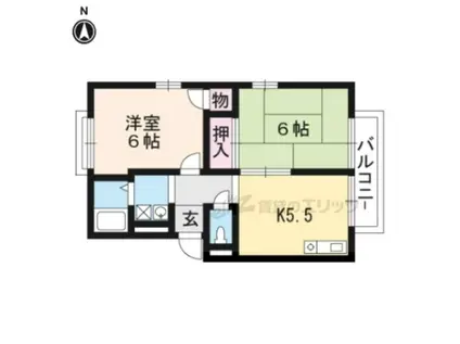 エステートピア松英(2DK/2階)の間取り写真