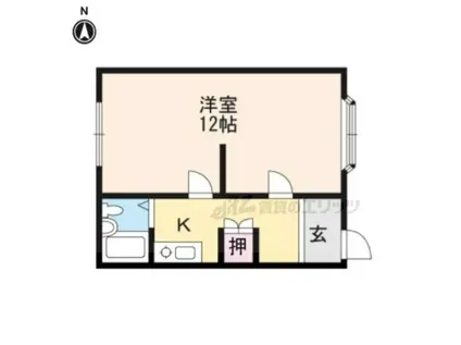 久津川ハイム(1K/1階)の間取り写真