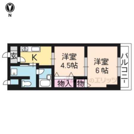 フォルティー西大路(2K/3階)の間取り写真