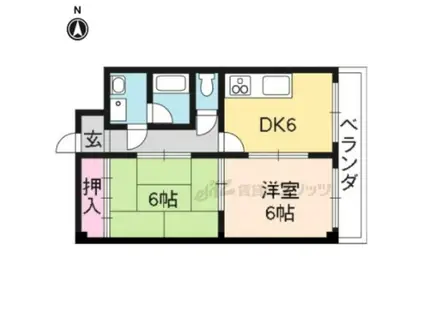 ラーク安田PART(2DK/2階)の間取り写真