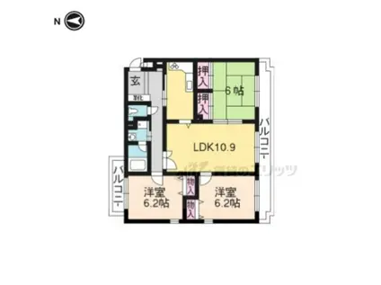 パインフィールド桂(3LDK/2階)の間取り写真