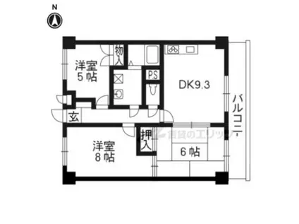 Mプラザ大住壱番館(3LDK/4階)の間取り写真