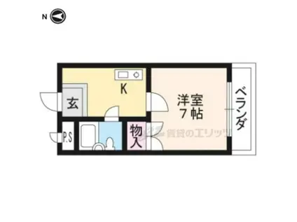 グランドール新田辺(1K/3階)の間取り写真