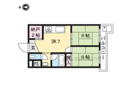 第1くめマンション(2DK/3階)の間取り写真