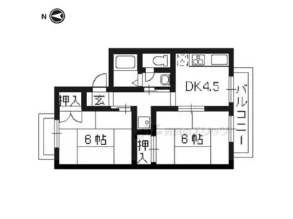 セジュール藤A棟(2DK/2階)の間取り写真