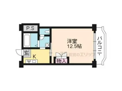 クラスカ西陣(1K/3階)の間取り写真