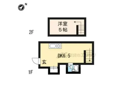 カスティロレヴィPART(1DK/2階)の間取り写真