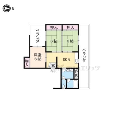エビスビル(3DK/4階)の間取り写真