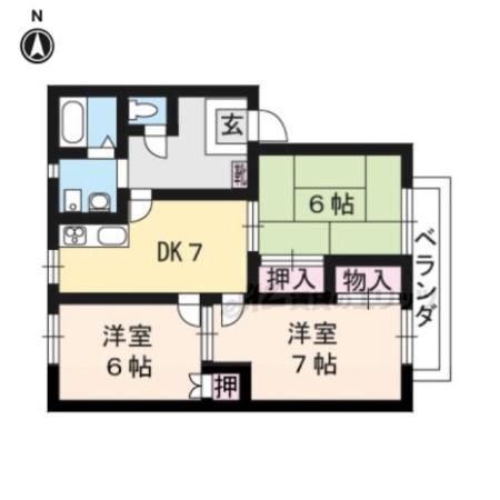 エステートピア65(3DK/2階)の間取り写真