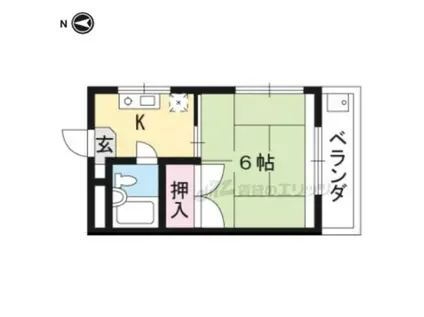 コーポゆたか(1K/1階)の間取り写真