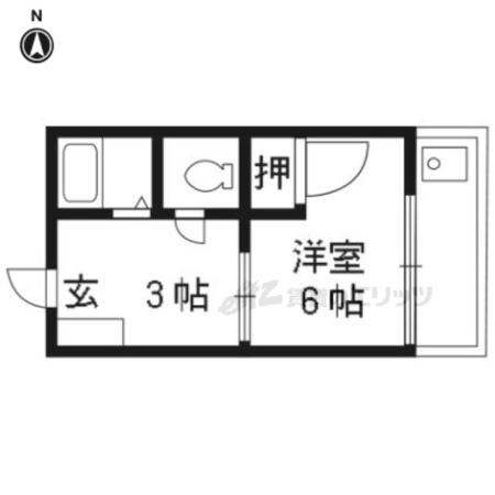 サニーコーポ岡崎(1K/1階)の間取り写真