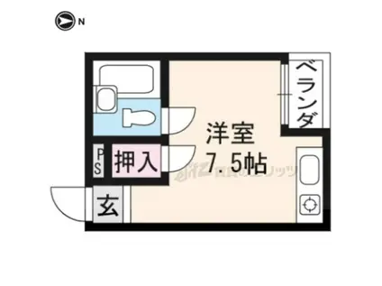 ハイツ善(ワンルーム/3階)の間取り写真