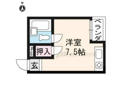 ハイツ善(ワンルーム/2階)の間取り写真