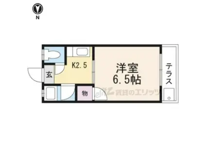 かりんハイツA棟(1K/1階)の間取り写真