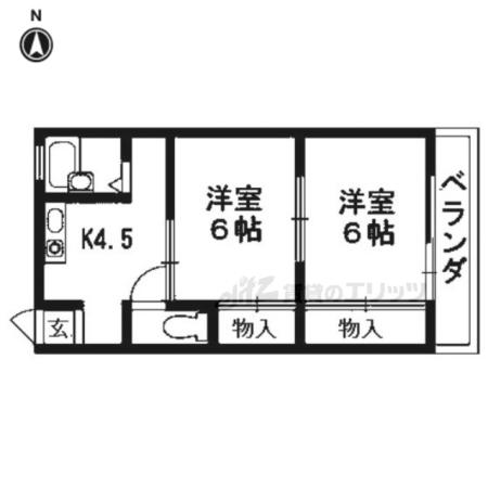 小笹マンション(2K/5階)の間取り写真