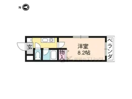 グランディールSETA(1K/2階)の間取り写真