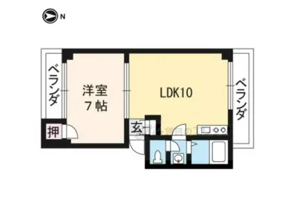 ア・ド・ミラーブル6(1LDK/1階)の間取り写真