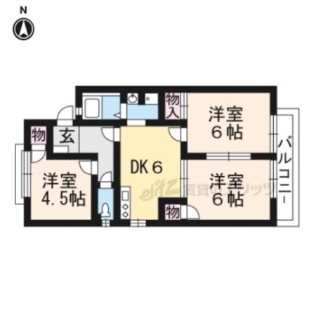 草川ハイツ(3DK/2階)の間取り写真