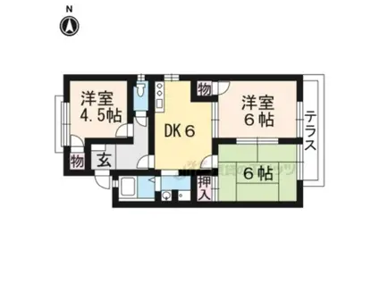 草川ハイツ(3DK/2階)の間取り写真