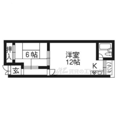 グリーンピア大枝(1LDK/1階)の間取り写真