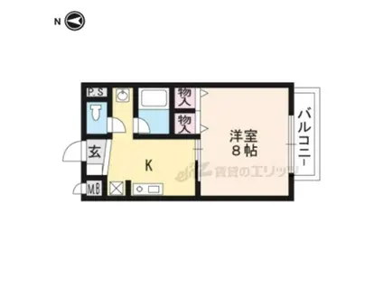 サープラス庄山(1K/1階)の間取り写真