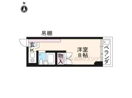 サニーハイツ西ノ京(ワンルーム/1階)の間取り写真