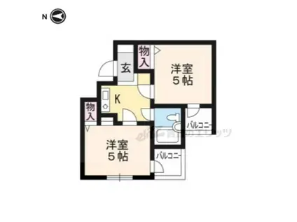 ミングルAP.西陣一番館(2K/2階)の間取り写真