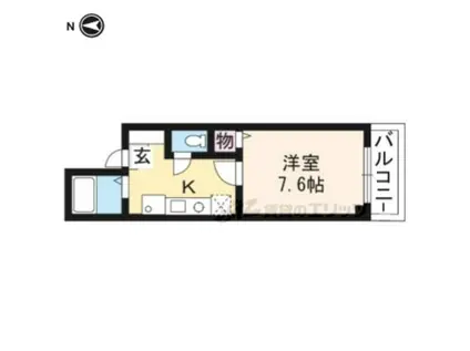 エフラス京都御所西(1K/5階)の間取り写真