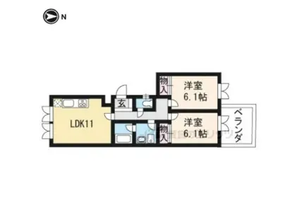 SEA OAKS(2LDK/2階)の間取り写真