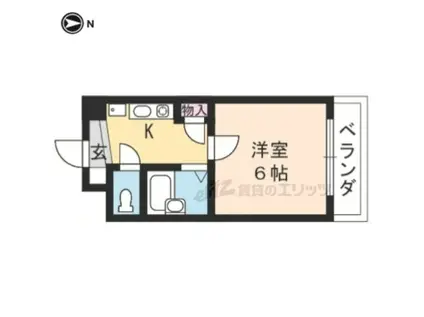 グランドパレス円町(1K/3階)の間取り写真