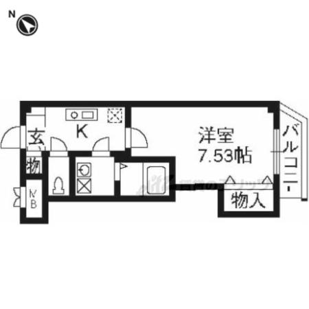 COTO GLANCE紫明通(1K/3階)の間取り写真