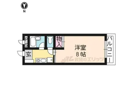 ラムールウメダ(1K/2階)の間取り写真