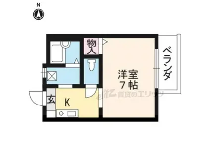 メゾンエスクレール(1K/2階)の間取り写真